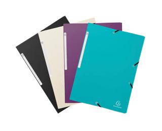 Chemises à élastiques 3 rabats PP recyclé Titane - A4