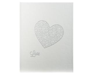 Guestbook Harmony 27x22cm 100pg Ivory - White glitter