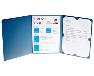 Bewerbungsmappe aus Colorspan-Karton 400g/qm mit Leinenoptik, Serie Elegance, 3-teilig mit 1 Klemmschiene, DIN A4 