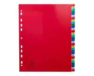 Intercalaires imprimés numériques PP couleurs 12/100e - 31 positions - A4+ - Assorties vives