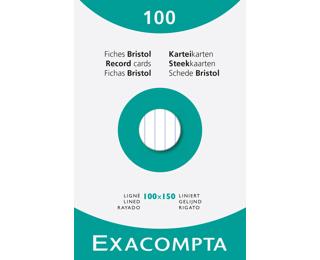 Exacompta Pack 100 Record Card 10x15cm Lined White - White