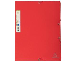 Sammelmappen mit Gummizug und 3 Klappen Forever, 24x32cm für DIN A4, aus Recycling-Karton zweifarbig - Rot