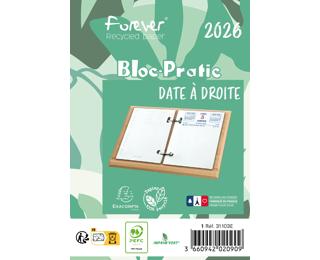 Bloc-pratic Forever recyclé date à droite 8,2 x 12 cm - 2026 
