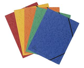 Packung mit 5 Eckspannmappen, mit Gummizug ohne Klappen, bedruckt, Colorspan-Karton 355g, für Format DIN A4 