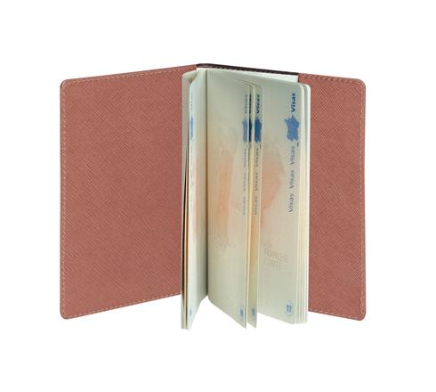 EXACOMPTA Custodia Passaporto Elise - Terracotta Pelle Saffiano 9,5x13,5 Cm - Foto 3