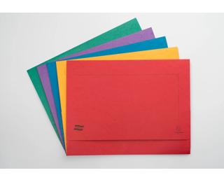 Pak van 25 pocketmappen in glanskarton 225g/m2 - 24x32cm voor A3 - Geassorteerd