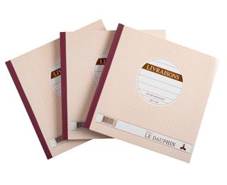 Lot de 3 manifolds LIVRAISONS - papier autocopiant - triplicata (1 original et 2 copies) - 50feuilles - format 21 x 21 cm - couverture vernie - Avoine