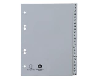 Register A5 aus Recycling-PP grau 120µ mit bedruckten Taben A-Z (inkl. Sch, St), 24 Positionen - Grau