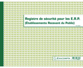 Piqûre 24x32cm - Registre de sécurité pour les établissement recevant du public (ERP) - 32 pages