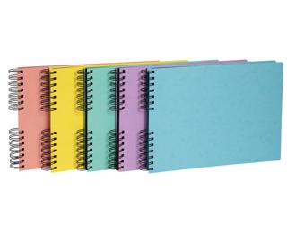 Exacompta - Cod. 16540E - 1 Album foto spiralato per 100 foto - 50 pagine nere - AQUAREL - 32x22cm - Colori random pastello (giallo, rosa, azzurro, verde, viola) - Colori assortiti