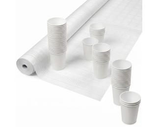 Nappe en rouleau papier damassé - 10x1,18m - Blanc
