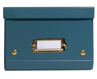 Flat cardboard storage box 20x26x15cm Néo Déco - Duck blue