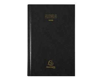 Agenda de bureau Raisin Euro et cents 16,5 x 24,5 cm Journalier 2026 - Noir