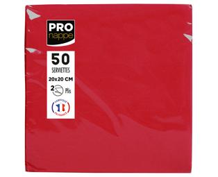 Paquet de 50 serviettes cocktail micro-gaufrées ouate 2 plis - 20x20 cm