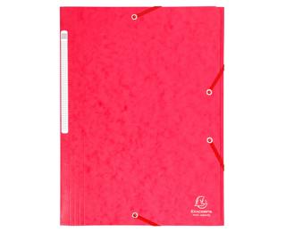 Sammelmappe mit Gummizug und 3 Klappen, Colorspan-Karton 425g, für DIN A4, Maxi Capacity - Rot