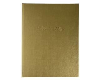 Livre d'or Balacron avec titre 100 pages blanches - 27x22 cm vertical - Or