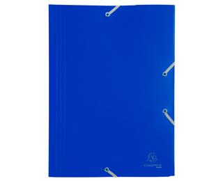 3 Flap Folders with Elastic Straps Opaque Polypropylene Eco A4 - Blue