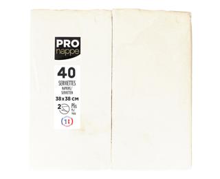 Pack of 40 Micro-Embossed 1/8 Wadded Napkings, 38x38cm. 