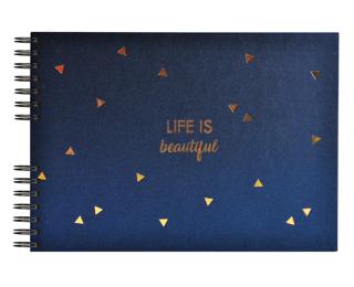 Spiralalbum 50 Seiten schwarz 32x22cm LIFE - Blau