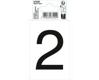Autocollant PVC adhésif antidérapant chiffre 2 - Noir