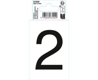 Autocollant PVC adhésif antidérapant chiffre 2 - Noir