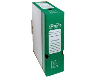 Boite archive Dos 100mm carton ondulé couleurs - 25x34cm - Vert