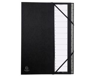 Multipart file Ordonator with expandable spine and stiff cover, 12 numerical tabs 1 to 12 