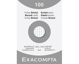 Pk 100 Exa Record Cards 105/148 Sq White 
