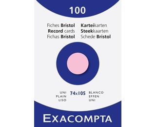 Étui de 100 fiches - bristol uni non perforé 74x105mm - Rose