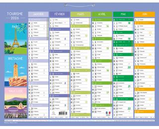 Calendrier Tourisme 43 x 33,5 cm Semestriel 2026
