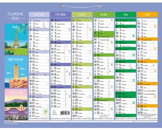 Calendrier Tourisme 43 x 33,5 cm Semestriel 2026