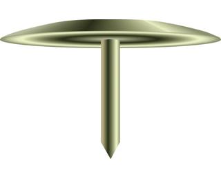 Boîte de 100 punaises couleur en laiton - Hauteur de pointe 9mm - 9mm de diamètre 