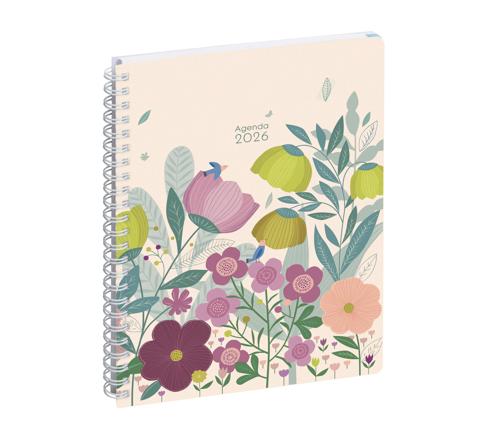 Agenda Journalier 2022 Spirale - Design Cactus - 14 X 16 Cm - Couverture Souple - Multilingue - 348 Pages