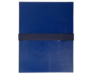 Exacompta Balacron Expanding Spine Folder, A4, Hook and Loop Strap - Dark blue