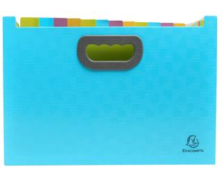 Offene Dokumententasche Maxi, 24 Fächer, Recycling-PP, Kollektion Pop'N Co - Cyan