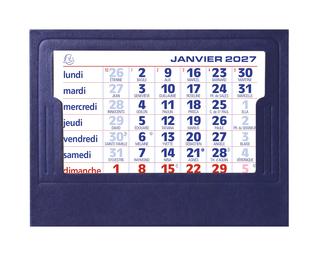 Calendrier avec feuillets mensuels sur chevalet cartonné pelline - 13,5 x 10,5 cm 2027 - neutre