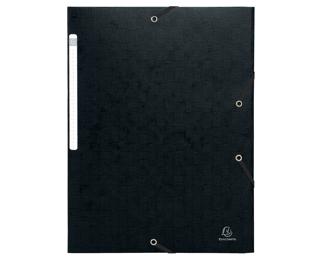 Chemises à élastiques carte lustrée 3 rabats monobloc - Noir