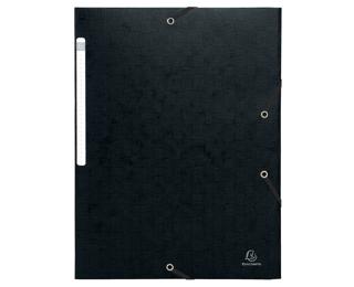 Cartella 3 lembi con elastici Maxi capacity cartoncino goffrato 425g/mq Scotten - A4 - Nero