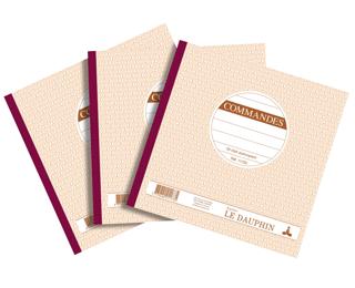 Lot de 3 manifolds COMMANDES - papier autocopiant - triplicata (1 original et 2 copies) - 50feuilles - format 21 x 21 cm - couverture vernie 