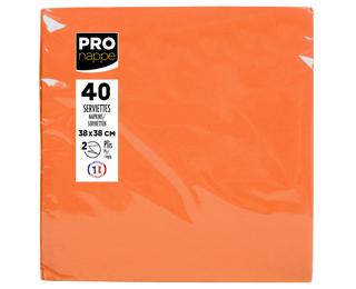 40 Micro-Embossed Wadding Napkins 38x38 - Orange