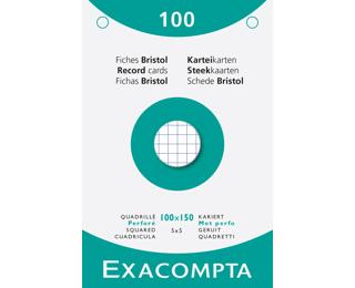 Pk 100 Exa Record Cards 100/150 Sq White - White
