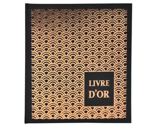 Livre d'or 140 pages tranche or - Format 21x19cm - PALMYRE - Visuels assortis