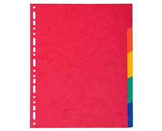 Intercalaires en véritable carte lustrée souple 225g/m2 FSC® avec 5 onglets neutres 