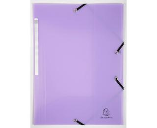 Chemise à élastiques 3 rabats polypropylène Chromaline Pastel - A4 - Mauve