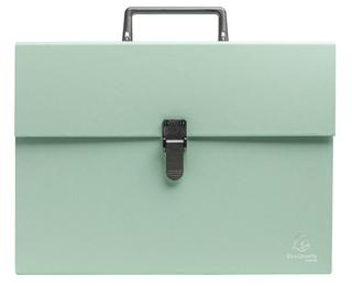 Exacompta Autentik Expanding File with Handle, 18 Compartments, Recycled - Sage green