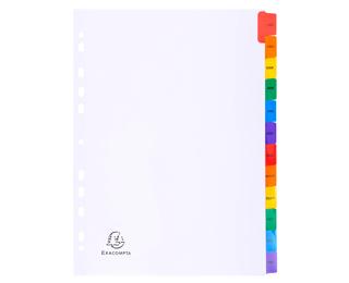Intercalaires Imprimés mensuels carte blanche 160g - 12 positions - A4 - Blanc