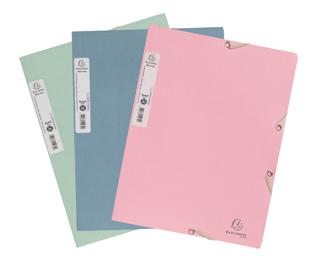 Chemises à élastiques 3 rabats carte recyclée 400g/m2 AutentiK - Couleurs assorties