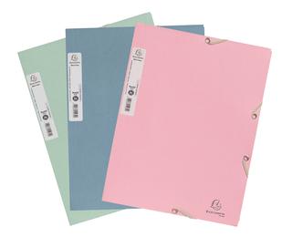 Chemises à élastiques 3 rabats carte recyclée 400g/m2 AutentiK - Couleurs assorties
