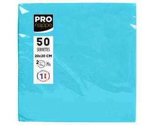 Paquet de 50 serviettes cocktail micro-gaufrées ouate 2 plis - 20x20 cm