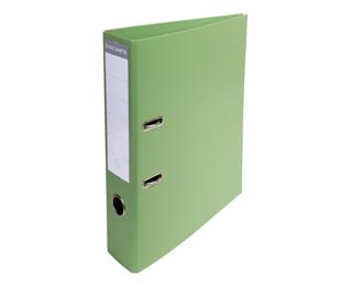 Lever arch file flat packed with separate mechanism, PVC covering cardboard 70 mm spine - A4 size - Anise green